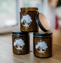 Load image into Gallery viewer, Campfire, Leaves, and Skinny Dip scented candles
